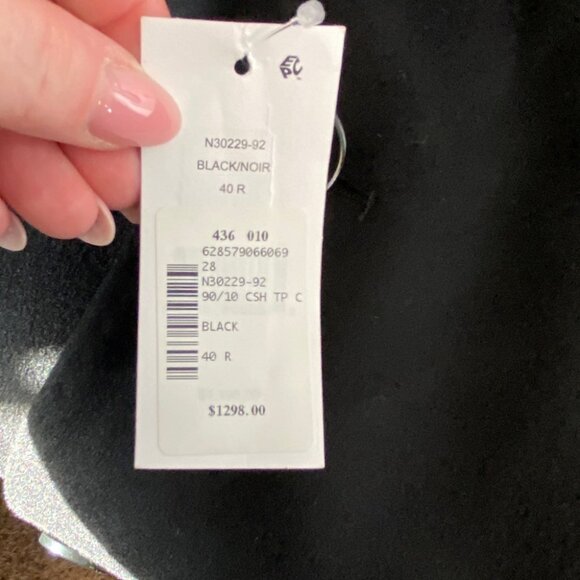 New Saks Loro Piana Wool Cashmere Overcoat Black size 40R - Picture 4 of 7